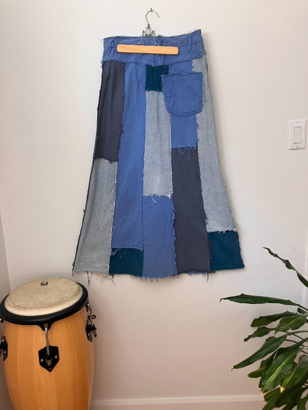 Staying Alive Montreal Upcycled Denim Patchwork Maxi Skirt | Y2K Denim | S/M - Picture 3 of 6